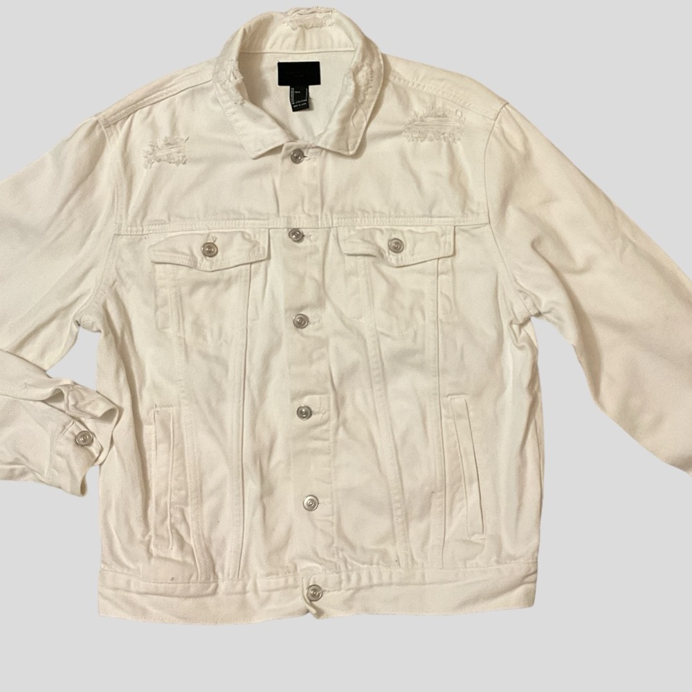 Men’s Forever 21 White Denim Jacket